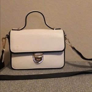 White Satchel/ Handbag with strap